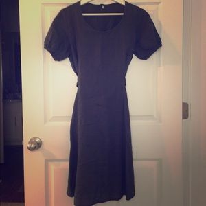 Muji Gray Linen Dress, Low- Front High-Back